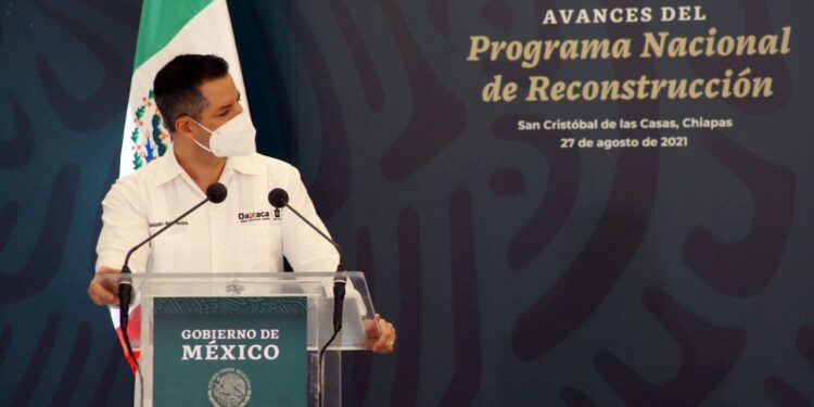 Alejandro Murat y Andrés Manuel López Obrador, Supervisan avances del Programa Nacional de Reconstrucción en Oaxaca