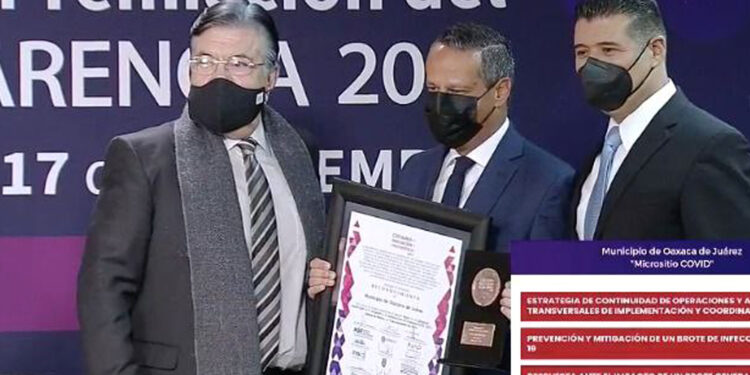 Otorga INAI premio al Ayuntamiento de Oaxaca de Juárez por innovación en transparencia