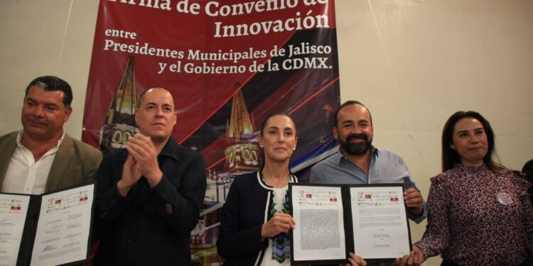 FIRMAN CLAUDIA SHEINBAUM Y 16 MUNICIPIOS DE JALISCO CONVENIO DE INNOVACIÓN