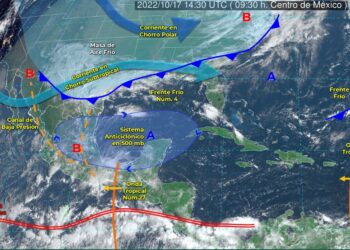 Frente frío cuatro y onda tropical 27 ocasionarán lluvias con tormentas eléctricas en Oaxaca