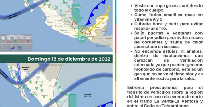 Informa Protección Civil que se mantendrán bajas las temperaturas y evento de norte en Oaxaca para este fin de semana