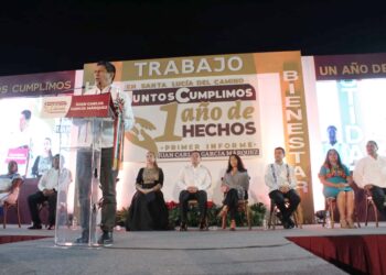 Presidente de la Jucopo atestigua rendición de cuentas en Santa Lucía del Camino