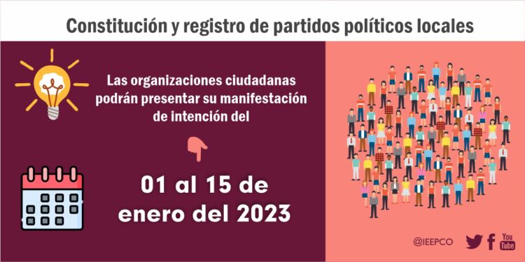 Continúa IEEPCO con el proceso de constitución y registro de partidos políticos locales 