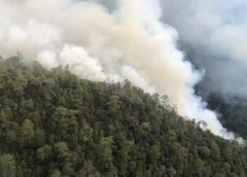 Intensifican trabajos para sofocar incendio entre Atatlahuca y Maninaltepec