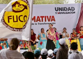 FUCO, RECIBE CON ALGARABÍA Y MARCHA MULTITUDINARIA A CLAUDIA SHEINBAUM EN TEHUANTEPEC