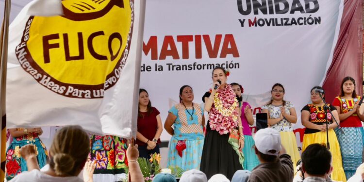 FUCO, RECIBE CON ALGARABÍA Y MARCHA MULTITUDINARIA A CLAUDIA SHEINBAUM EN TEHUANTEPEC