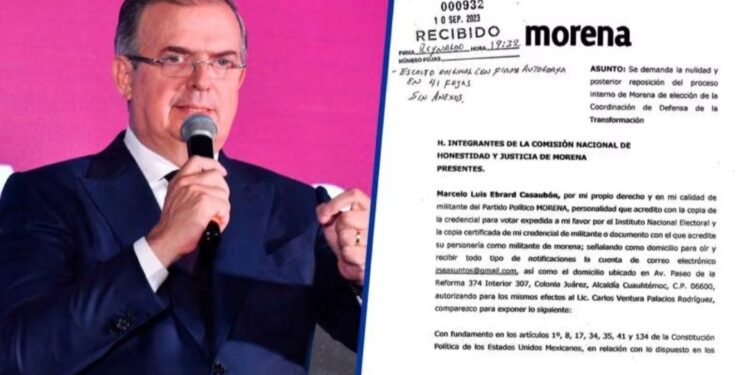 Marcelo Ebrard se lanza contra candidatura de Sheinbaum: Impugna proceso interno de Morena