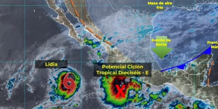 Advierten por lluvias muy fuertes y tormentas intensas en la Costa; lluvias muy fuertes en la Sierra Sur y Mixteca